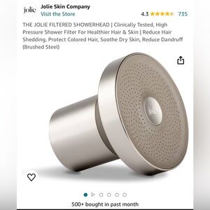 THE JOLIE FILTERED SHOWERHEAD Filter For Healthier Hair & Skin (Brushed Steel)